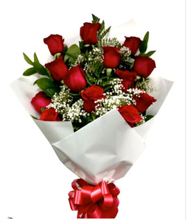 Red Roses Elegant Style White Wrap