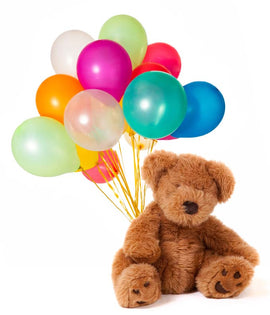 Dozen Balloons & Teddy Bear