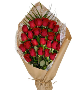 24 Wrapped Red Rose Bouquet