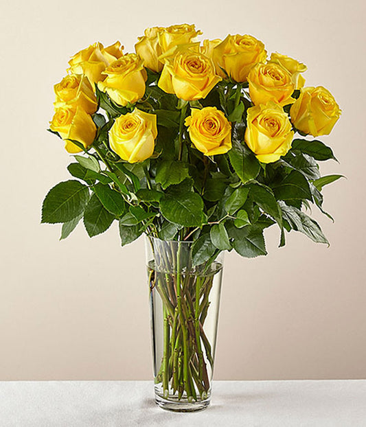 Long Stem Yellow Rose Bouquet
