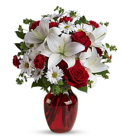 Love Bouquet With Red Roses
